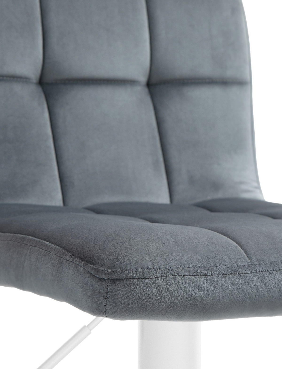 BARHOCKER Peran Samt weiß dunkelgrau - Dunkelgrau/Weiß, Textil/Metall (46/114/47cm) - TPFLiving