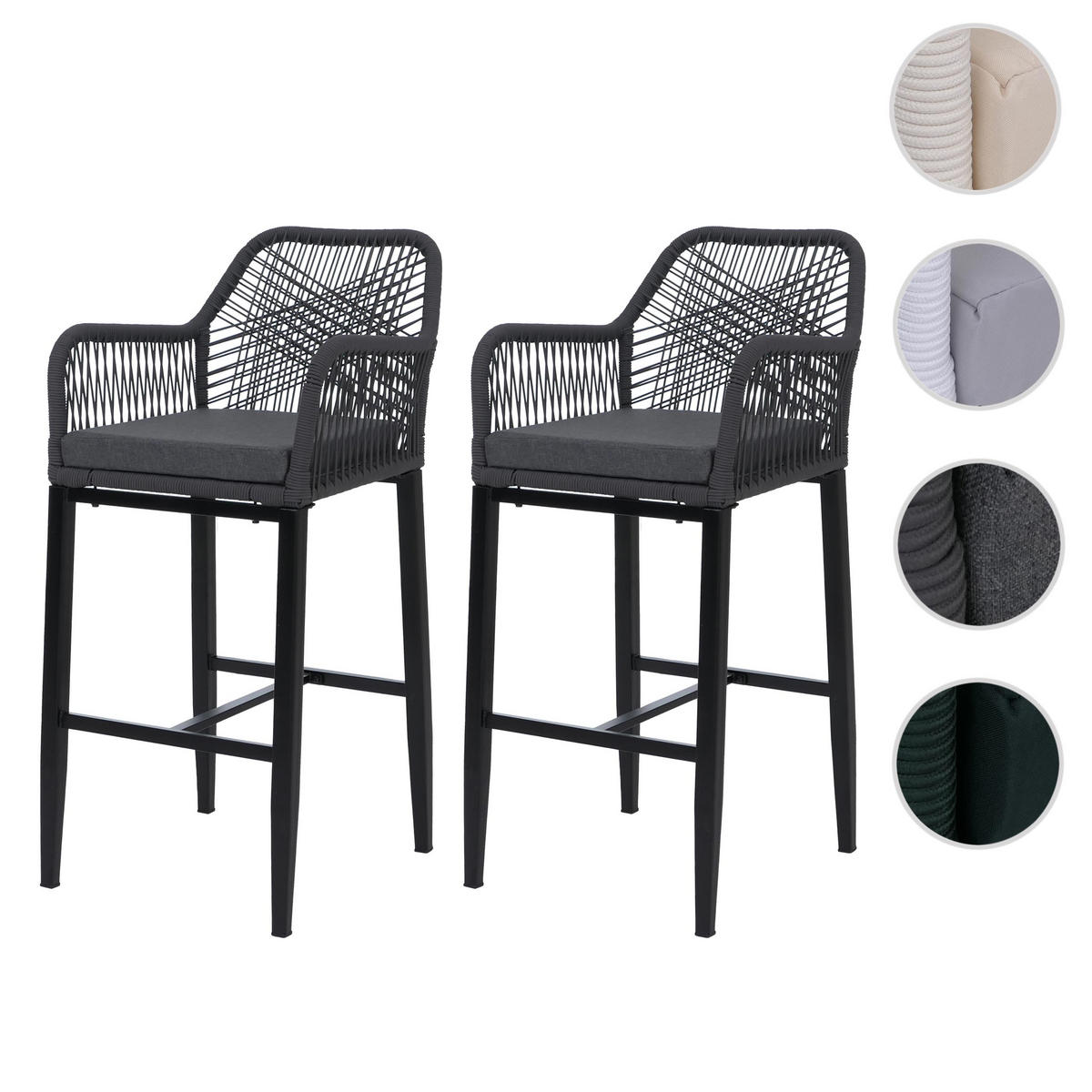 BARSKI STOL Anthracite - antracit, tekstil (51/105/60cm) - MCW