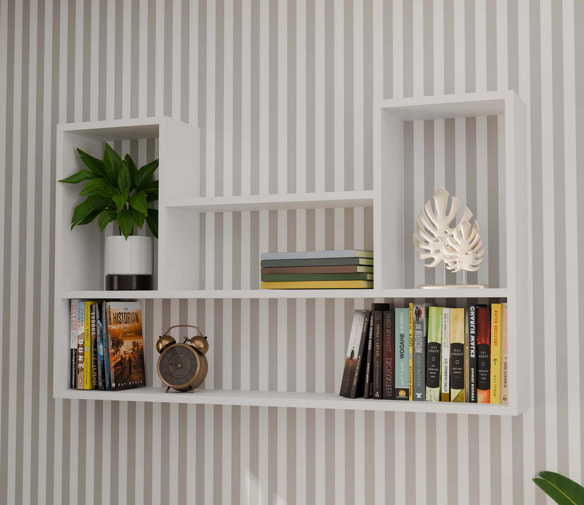 SCHWEBEREGAL Sören - Weiß, Holzwerkstoff (60/100/16cm) - kommodly