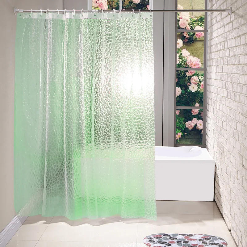 DUSCHVORHANG 200 cm transparent wasserdicht Badezimmer - Grün, Kunststoff (180/200cm) - MCBOSON