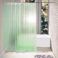 DUSCHVORHANG 200 cm transparent wasserdicht Badezimmer - Grün, Kunststoff (180/200cm) - MCBOSON
