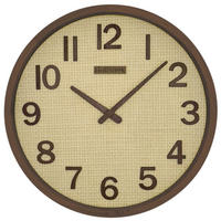 WANDUHR Holz BOHO Rattan PENZBERG (FUNK) Loft Wand Uhr, braun - Dunkelbraun, Holz/Kunststoff (30/30/4.8cm) - Holzwerk