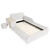 KINDERBETT 90/200 cm DE-02193, in Weiß, mit Schreibtisch und Hocker - Weiß, Holzwerkstoff (90/200cm) - ComfortXL