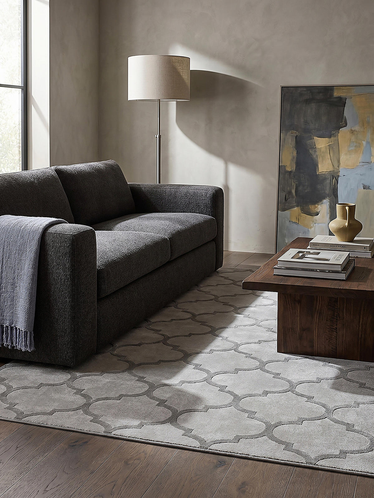 TEPPICHLÄUFER Orientalisch ERESMA Polyester Grau 80 x 300 cm - Grau, Textil (80/300cm) - KADIMA DESIGN