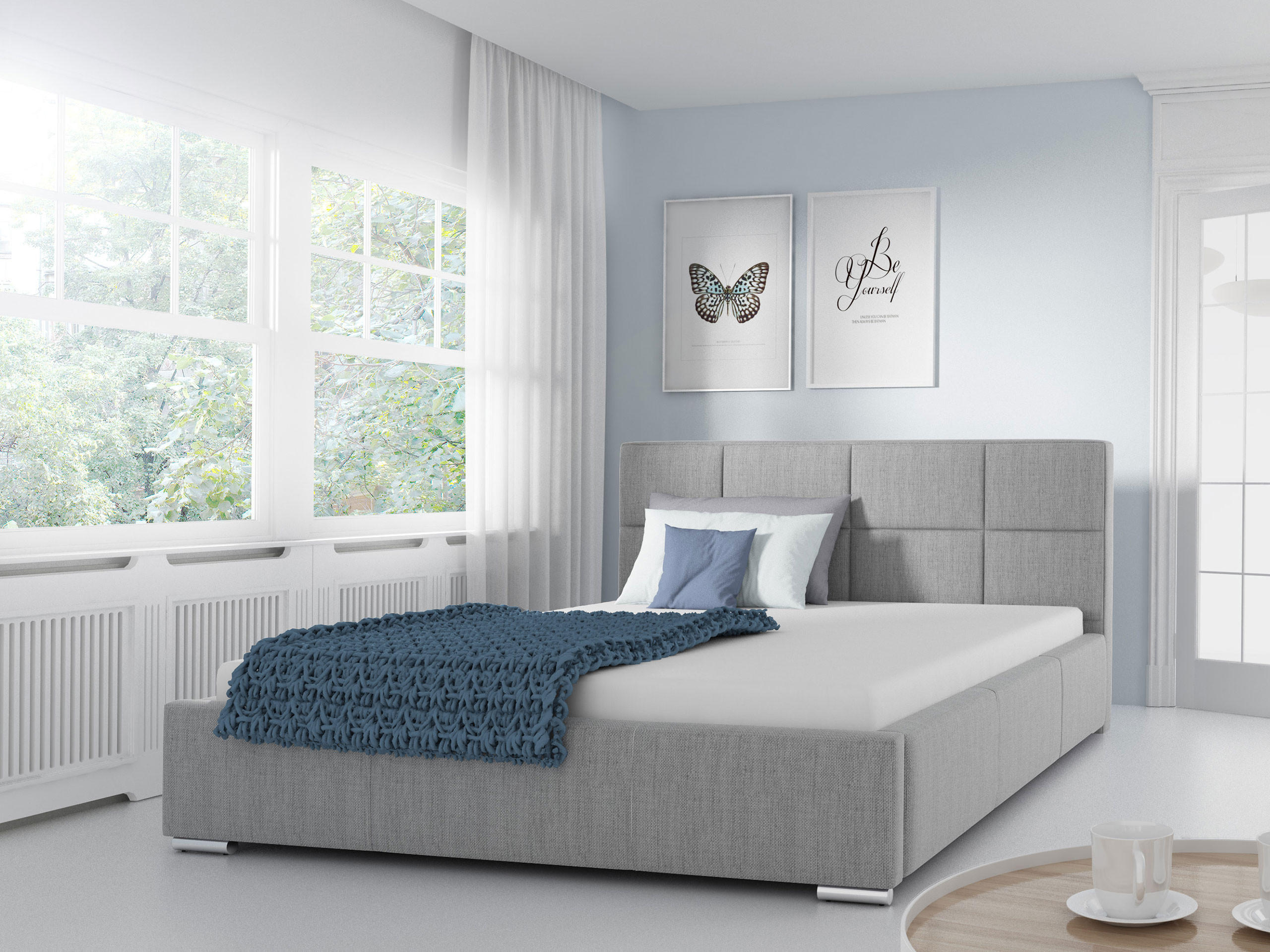 POLSTERBETT Marina - Grau, Holz (140/200cm) - MIRJAN24