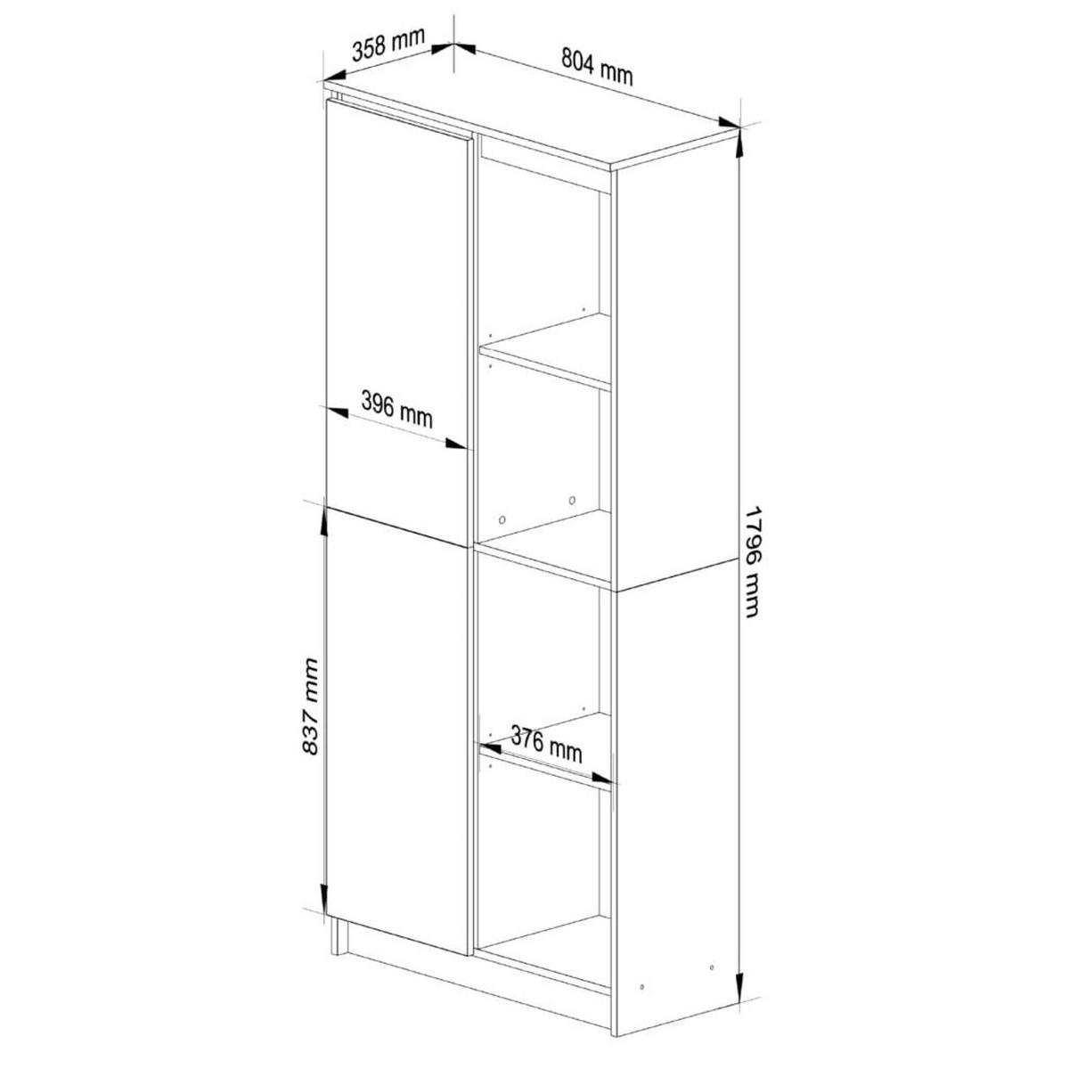 STANDREGAL Dunkelbraun, Eiche Sonoma 180/80/35 - Dunkelbraun, Holzwerkstoff (80/180/35cm) - RAUMHIRSCH FURNITURE