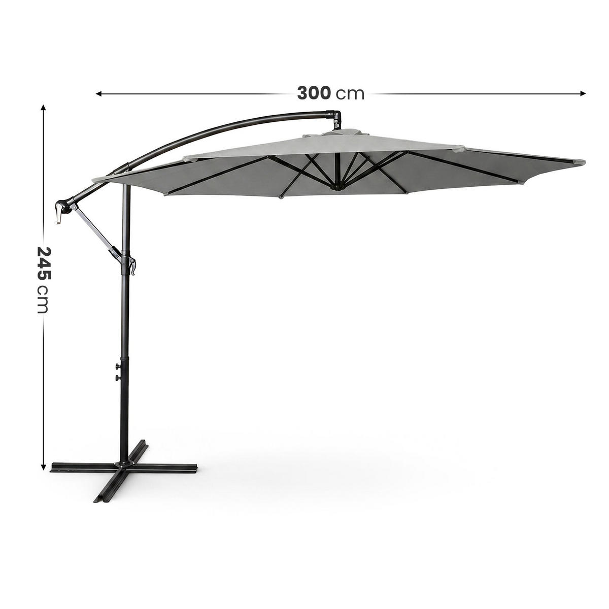 SONNENSCHRIM Grau 245/300 cm - Schwarz/Grau, Metall (300/300cm) - Akord