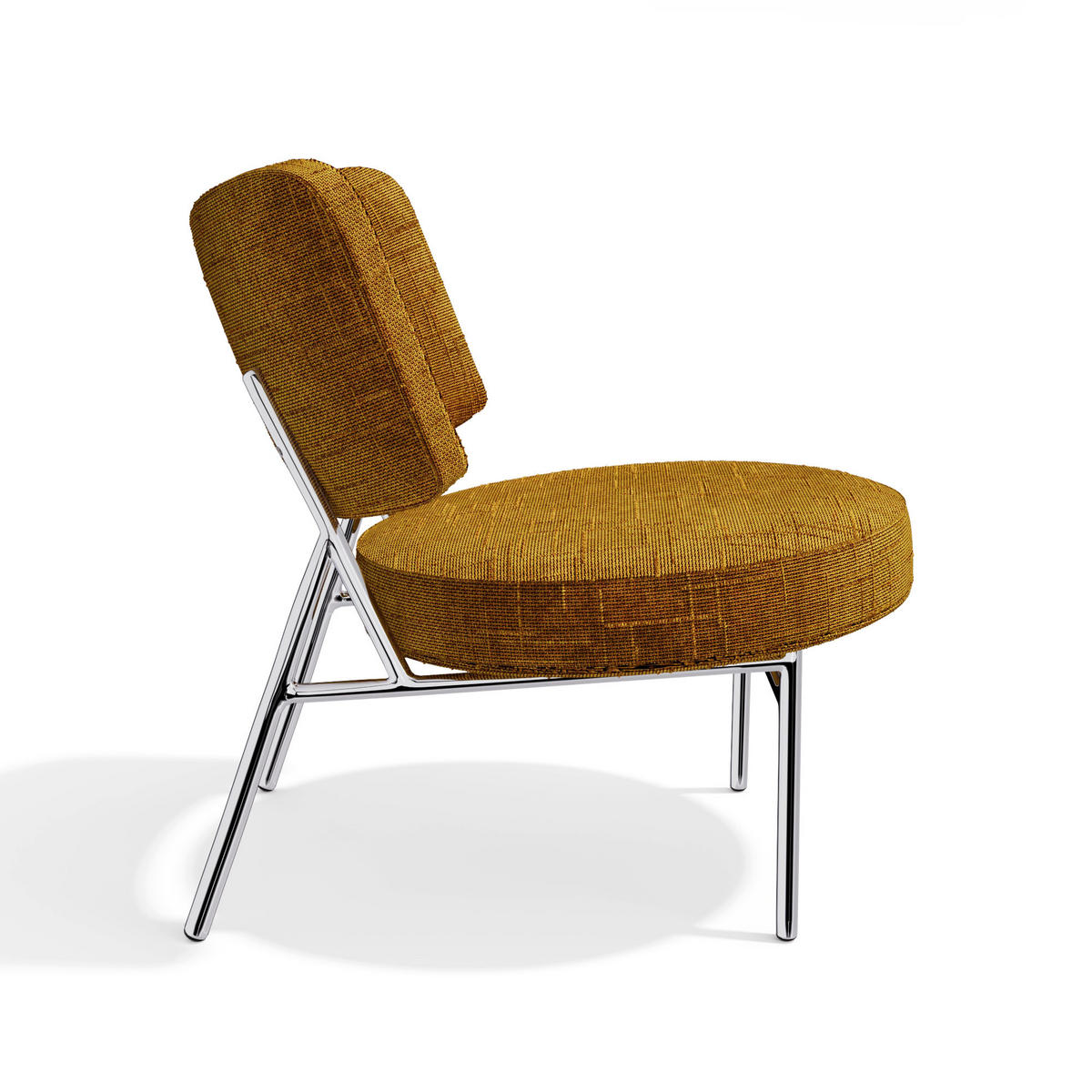 SESSEL Rastervelours 60cm - Dunkelgelb, Textil (60/70/71cm) - Sia Home