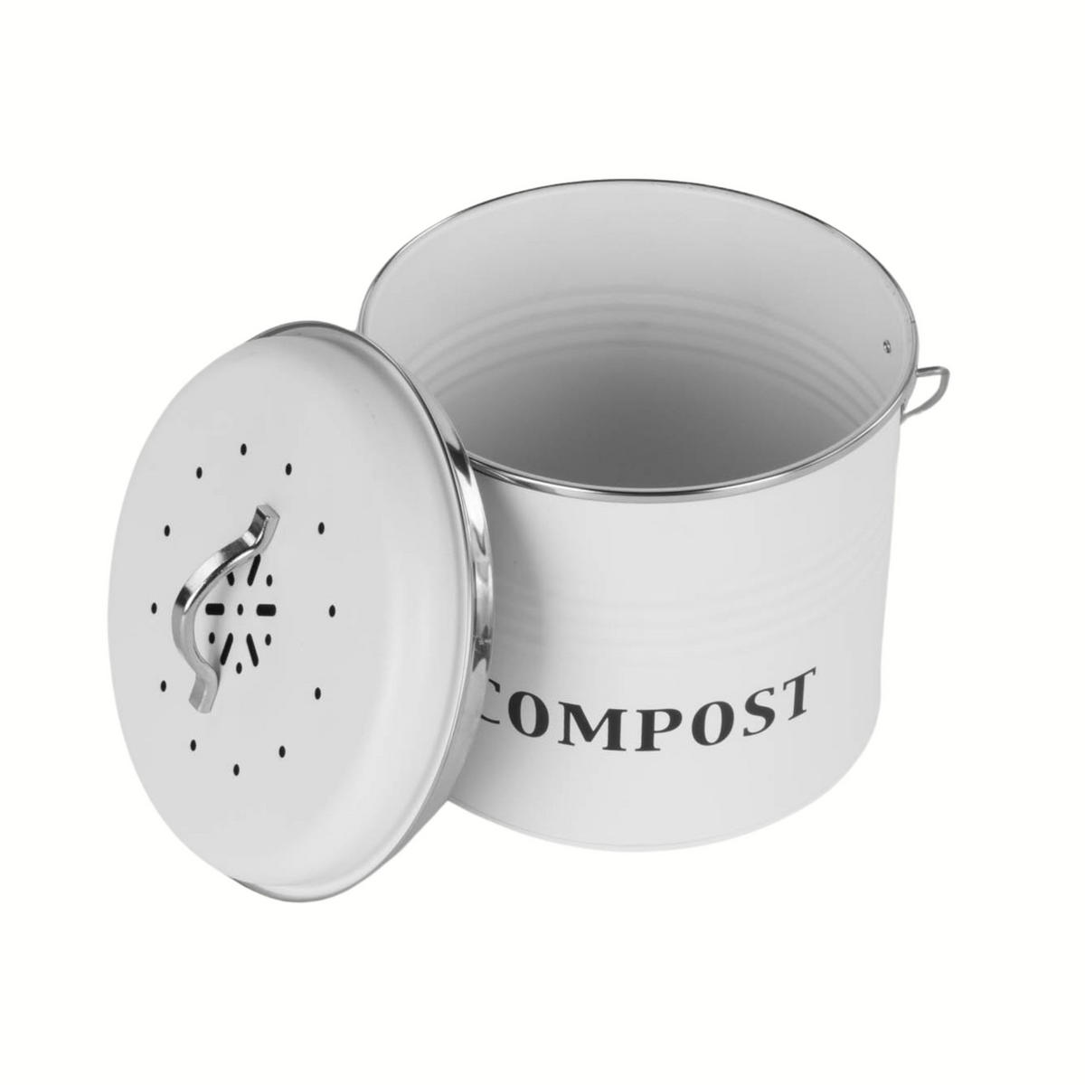 HEIMKOMPOSTER Metall 3,5 l - Weiß, Metall (19.5/21/21cm)