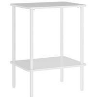 BEISTELLTISCH 40/30/52,2 cm Weiß mit 2-stufiger Ablage und Metallrahmen - Weiß, Holzwerkstoff (30/40/52.2cm) - OKWISH