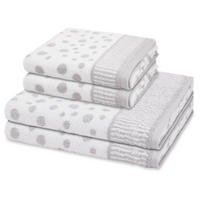 FROTTIERSET Punkte allover 4-teilig - Grau, Textil (50/100cm) - Ross