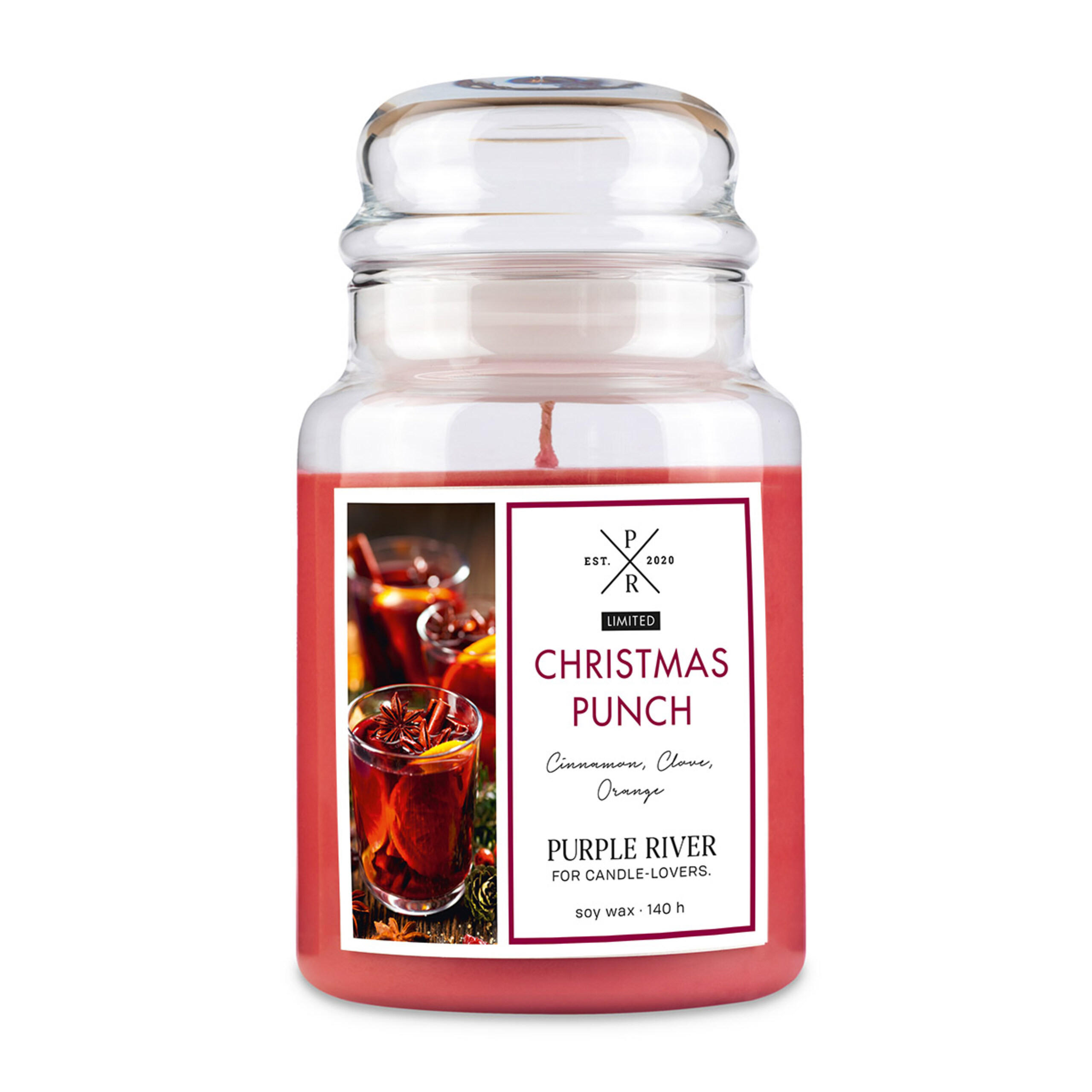 VONNÁ SVÍČKA Bílá Christmas Punch sklo sójový vosk