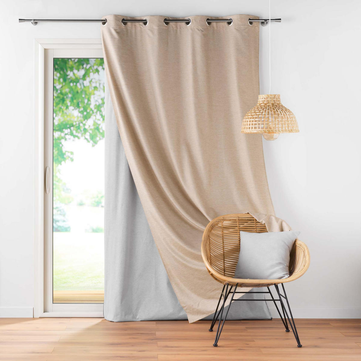 VERDUNKELUNGSVORHANG mit Ösen 140/260 cm - Beige, Textil (140/260cm) - Douceur d´intérieur