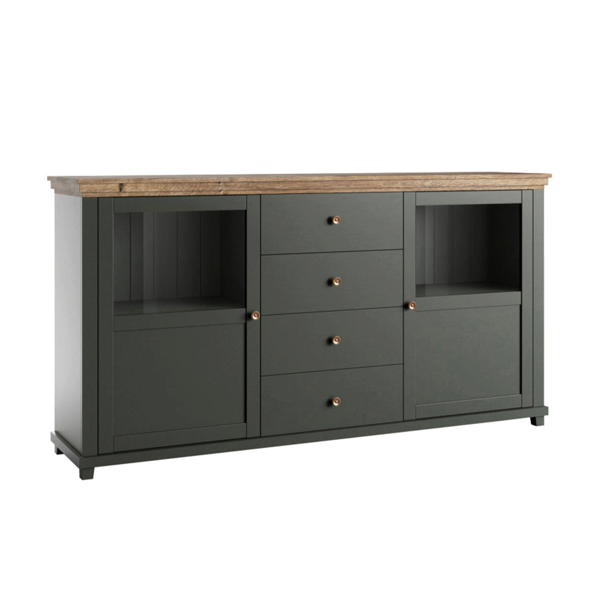 SIDEBOARD Martin Grün und Holz - Grün, Holzwerkstoff (181/93/42cm) - Petits-meubles