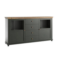 SIDEBOARD Martin Grün und Holz - Grün, Holzwerkstoff (181/93/42cm) - Petits-meubles