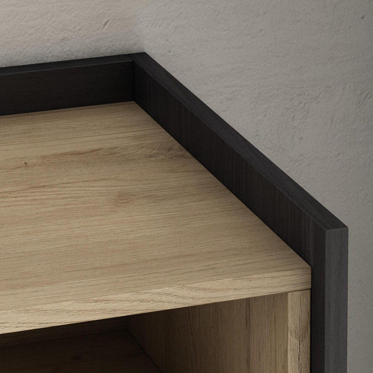 TV-SCHRANK, Lowboard, Eiche Schwarz, 310/37/50cm - Eichefarben, Holzwerkstoff (310/50/37cm) - Skraut Home