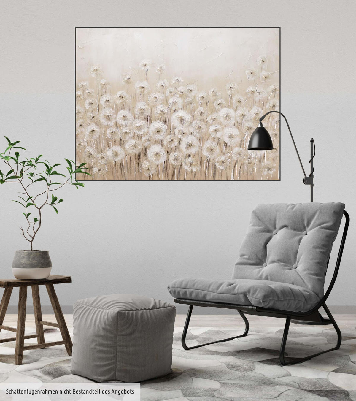 ACRYLBILD HANDGEMALT 100/75 cm - Beige, Holz/Textil (100/75cm) - KUNSTLOFT