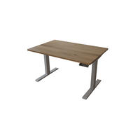SCHREIBTISCH 120/80 elektrisch höhenverstellbar aus Wildeiche - Silber - Braun/Grau, Holz (80/120/72.5cm) - MeinMassivholz
