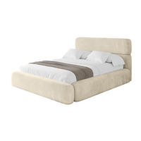 POLSTERBETT mit Bettkasten und Lattenrost, Boxbett ohne Matratze - ENORA 140x200 Beige - Ecru, Holzwerkstoff/Textil (140/200cm) - ALTDECOR