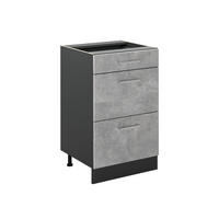 DULAP DE BAZĂ DE BUCĂTĂRIE R-Line, beton/antracit, 50 cm fără blat de lucru - antracit/gri, compozit lemnos (50/81.6/46cm) - Vicco
