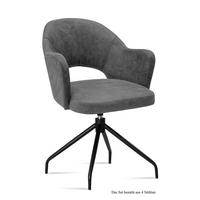 ARMLEHNSTUHL drehbar (4er-Set) Dorcas 59x87x61 Schwarz/Grau - Schwarz/Grau, Kunststoff (61/87/59cm) - 58aufmkessel
