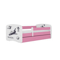 KINDERBETT NASA mit Schublade und Matratze 140/70 - Rosa, Holzwerkstoff (70/140cm) - RAUMHIRSCH FURNITURE