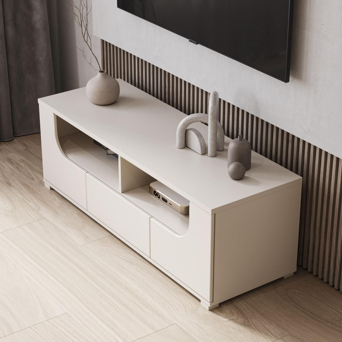 TV-LOWBOARD Valles Kaschmirgrau 130 cm - Taupe, Holzwerkstoff (130/45/45cm) - Selsey