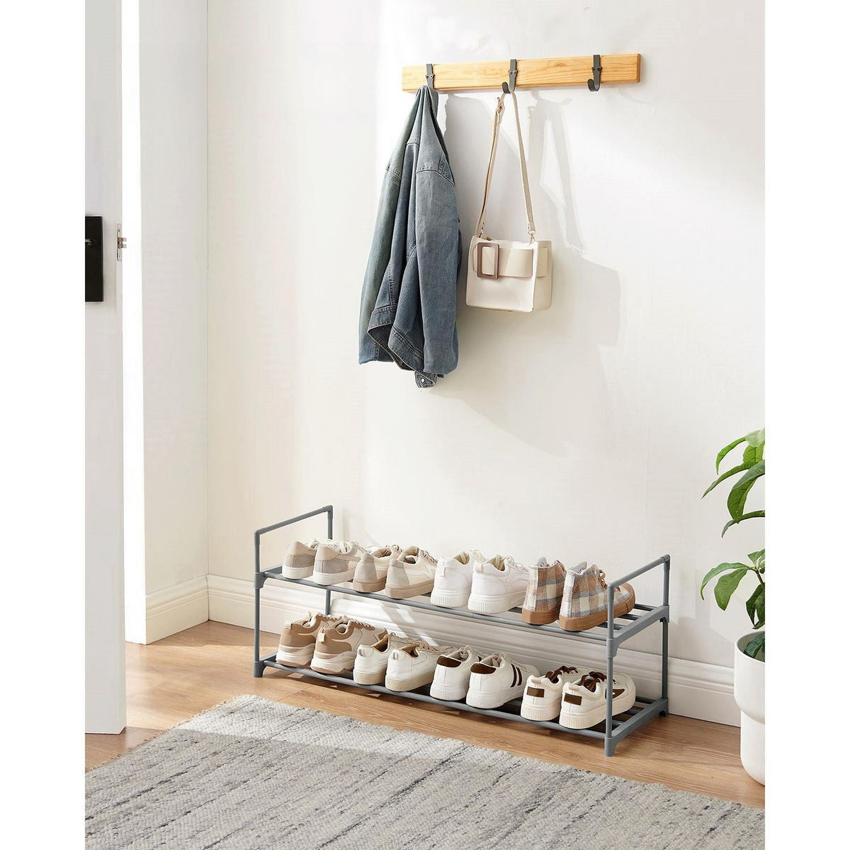 SCHUHREGAL LUSAKA - Grau, Kunststoff (92/34/30cm) - Hansiro