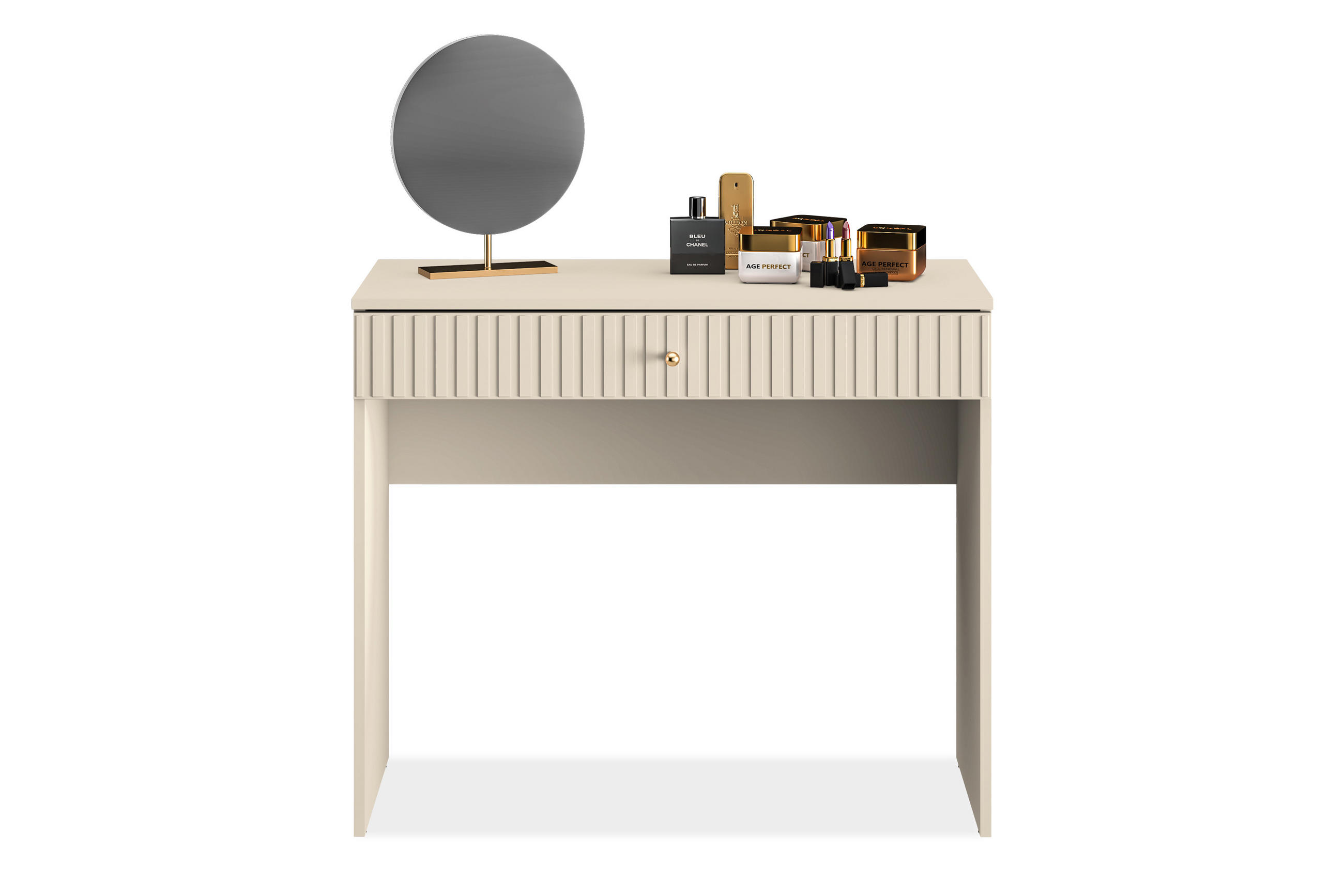 KONSOLENTISCH DROMA mit Schublade, Creme - Creme, Holz (40/92/78cm) - KONSIMO®