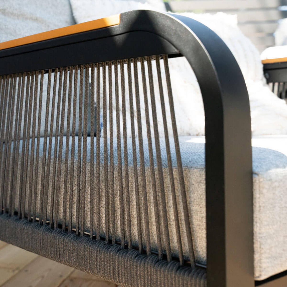 GARTENLOUNGE Aluminium MARABA - Für 5 Personen - Schwarz, Kunststoff/Metall - Home Deluxe