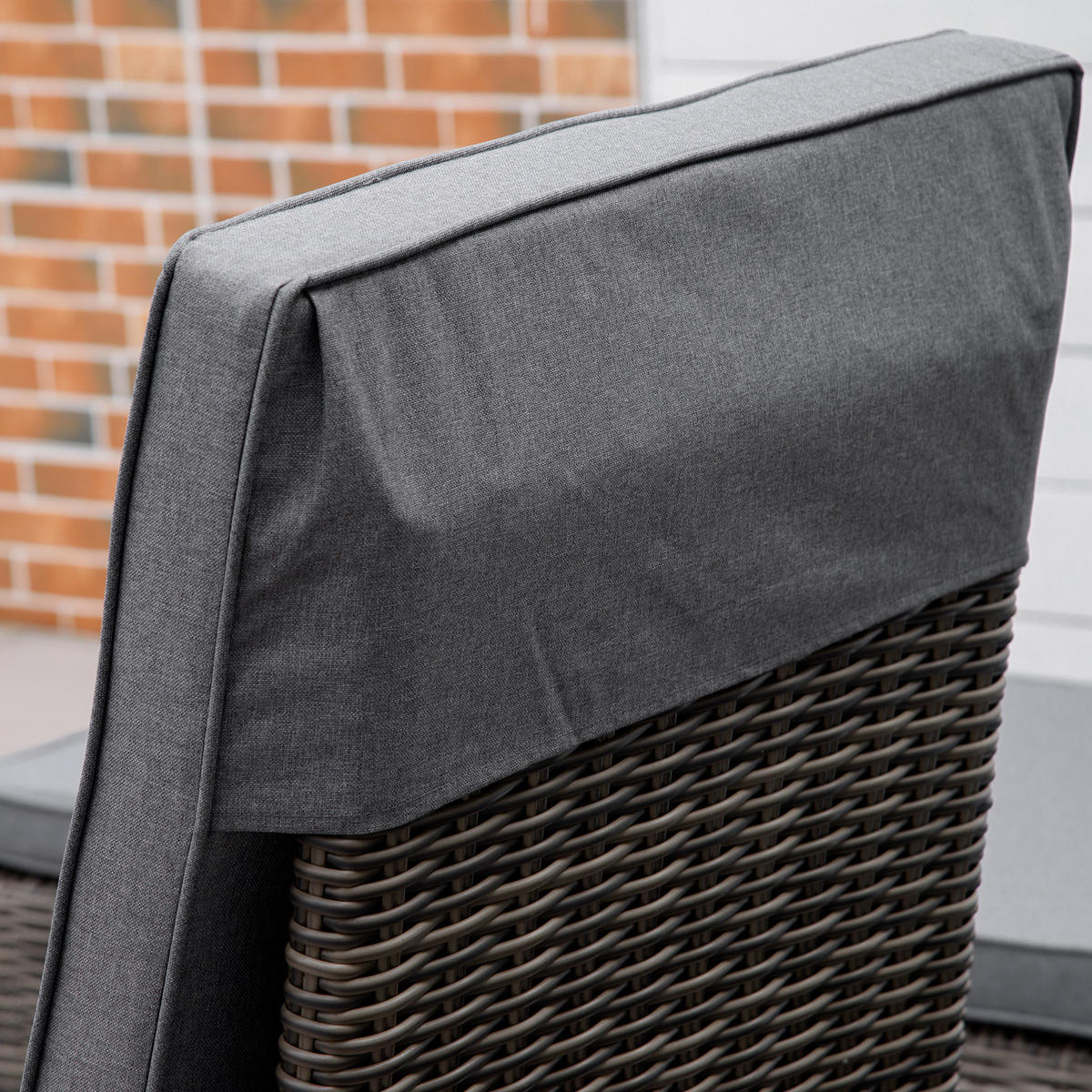 POLY-RATTAN Sonnenliege 3-tlg. Gartenliege Aluminium Grau - Grau, Kunststoff (60/91/195cm) - Outsunny
