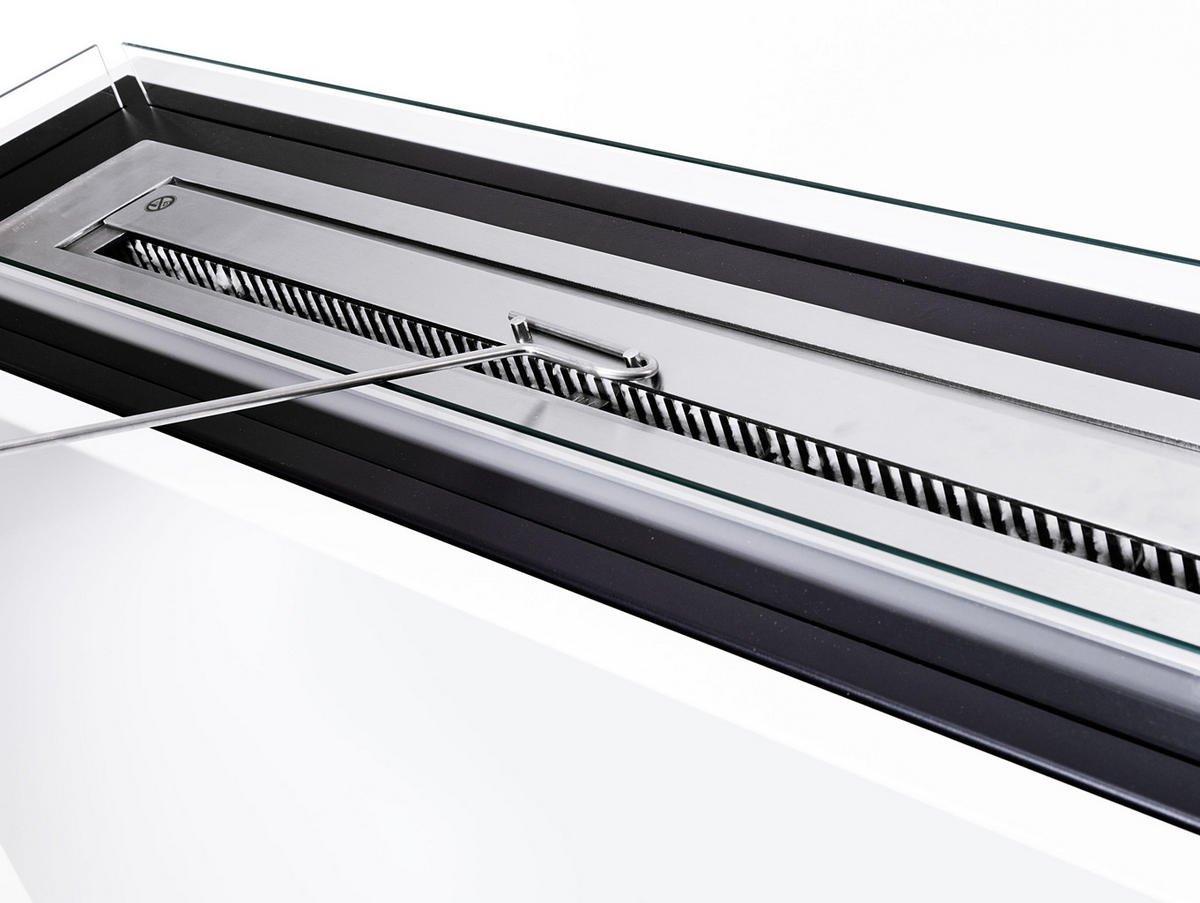 BIOETHANOL-KAMIN Weiß Bodenmodell inklusive 5 L Brennblock - Weiß, Metall (130/60/35cm) - Purline