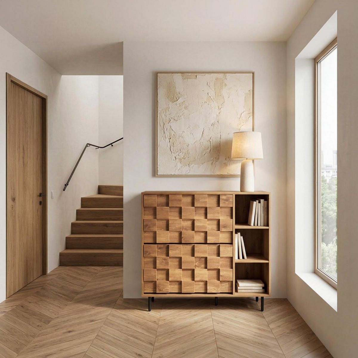 SCHUHMACHER Ivar Natürlich 105 cm x 103 cm - Naturfarben, Holzwerkstoff (105/103/30cm) - Klast Home