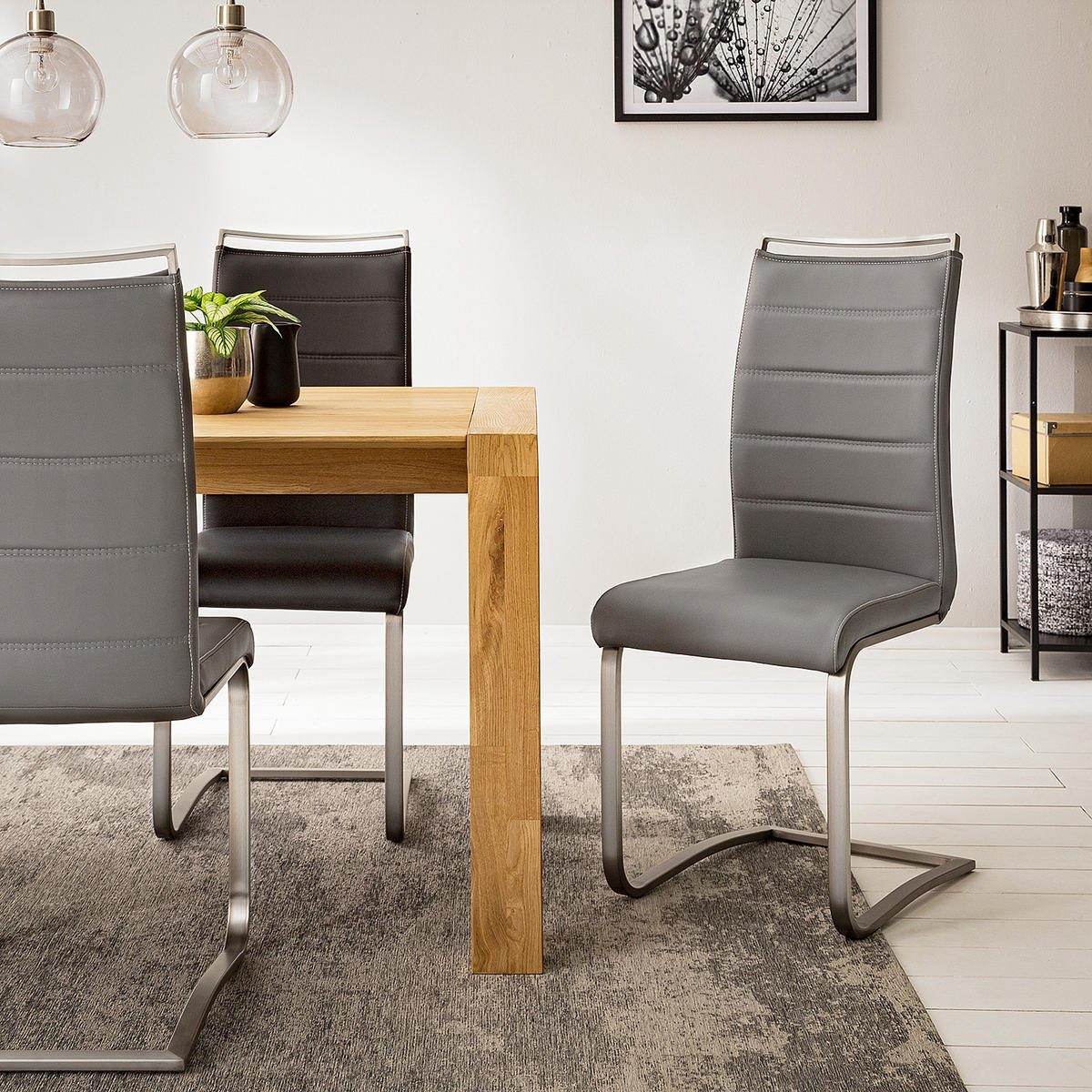 FREISCHWINGER - Silberfarben/Grau, Kunststoff/Textil (42/102/56cm) - home24