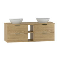 DOPPELWASCHTISCH 140.6cm Astrid Holz - Braun, Holzwerkstoff (140.6/52.2/46.5cm) - Petits-meubles