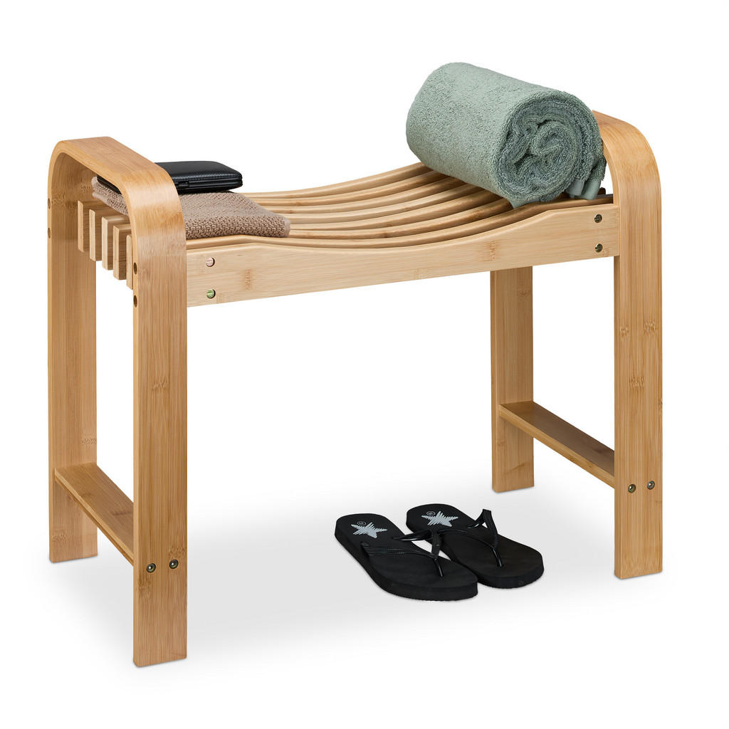 BANCĂ Natural bambus cu mânere 65x33x54 cm