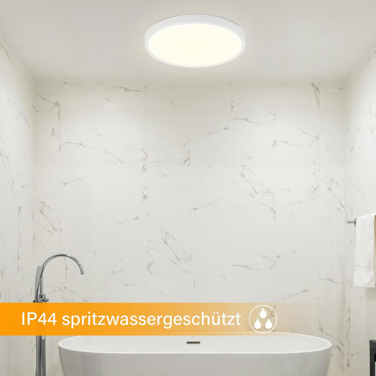 LED-DECKENLEUCHTE Hammer 29.5 cm - Weiß, Kunststoff (29.5/29.5/2.5cm) - Nettlife