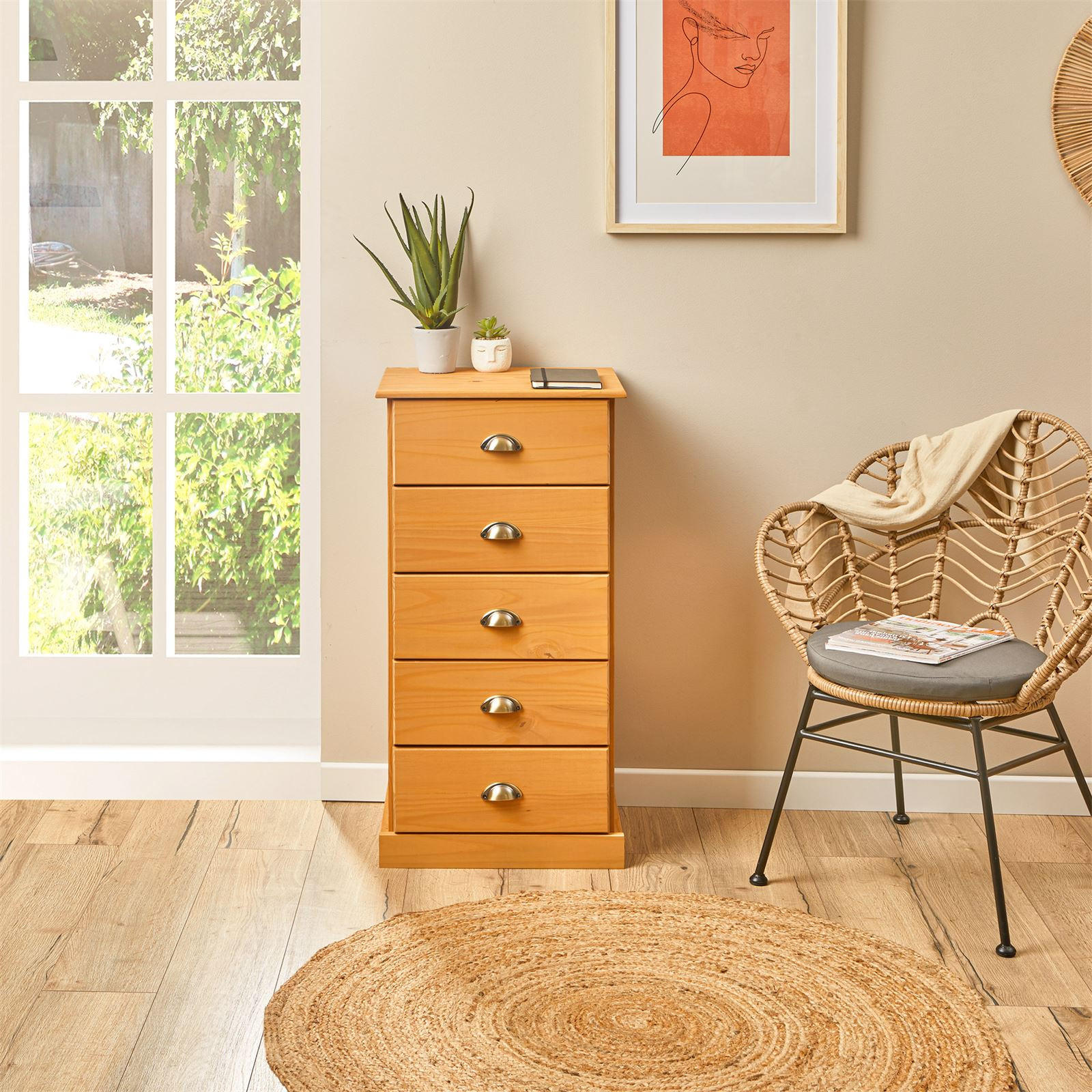 Thumbnail - Idimex Kommode, Braun, Holz, Kiefer, Vintage, 48x95x39 cm, FSC Mix, Wohnzimmer, Kommoden & Sideboards, Kommoden