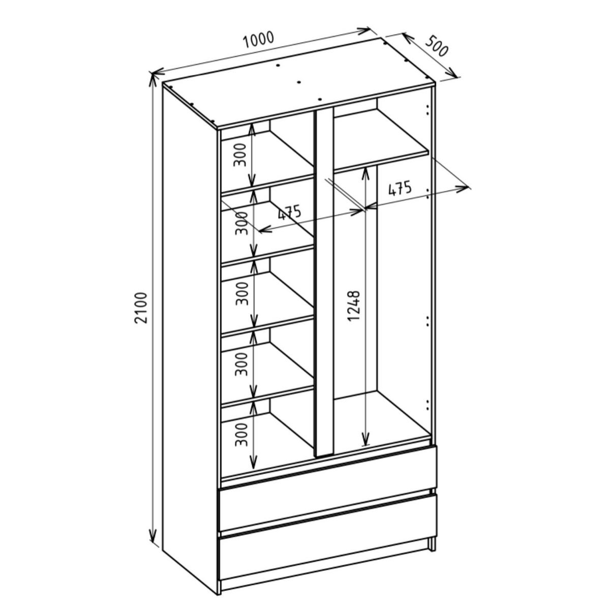 KLEIDERSCHRANK Bemmi Kaschmirgrau 100 cm - Taupe, Holzwerkstoff (100/210/50cm) - Selsey