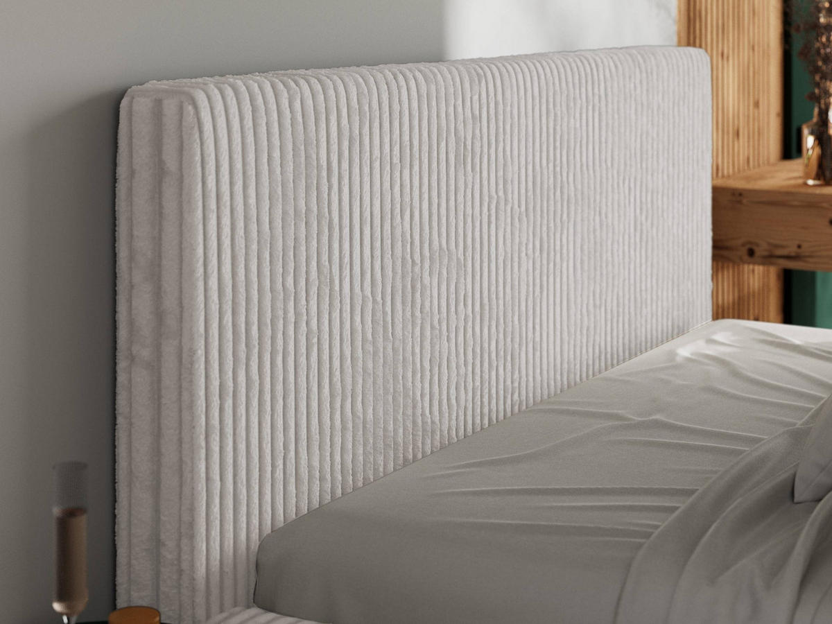 POLSTERBETT TILIANO CLASSIC 200/200 - Hellgrau Cord - Multipocket-Matratze - Hellgrau, Textil (200/200cm) - MKS