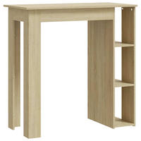 BARTISCH MIT REGAL SONOMA-EICHE 102X50X103,5 CM HOLZWERKSTOFF - Sonoma Eiche, Holz (102/50/103.5cm) - vidaXL