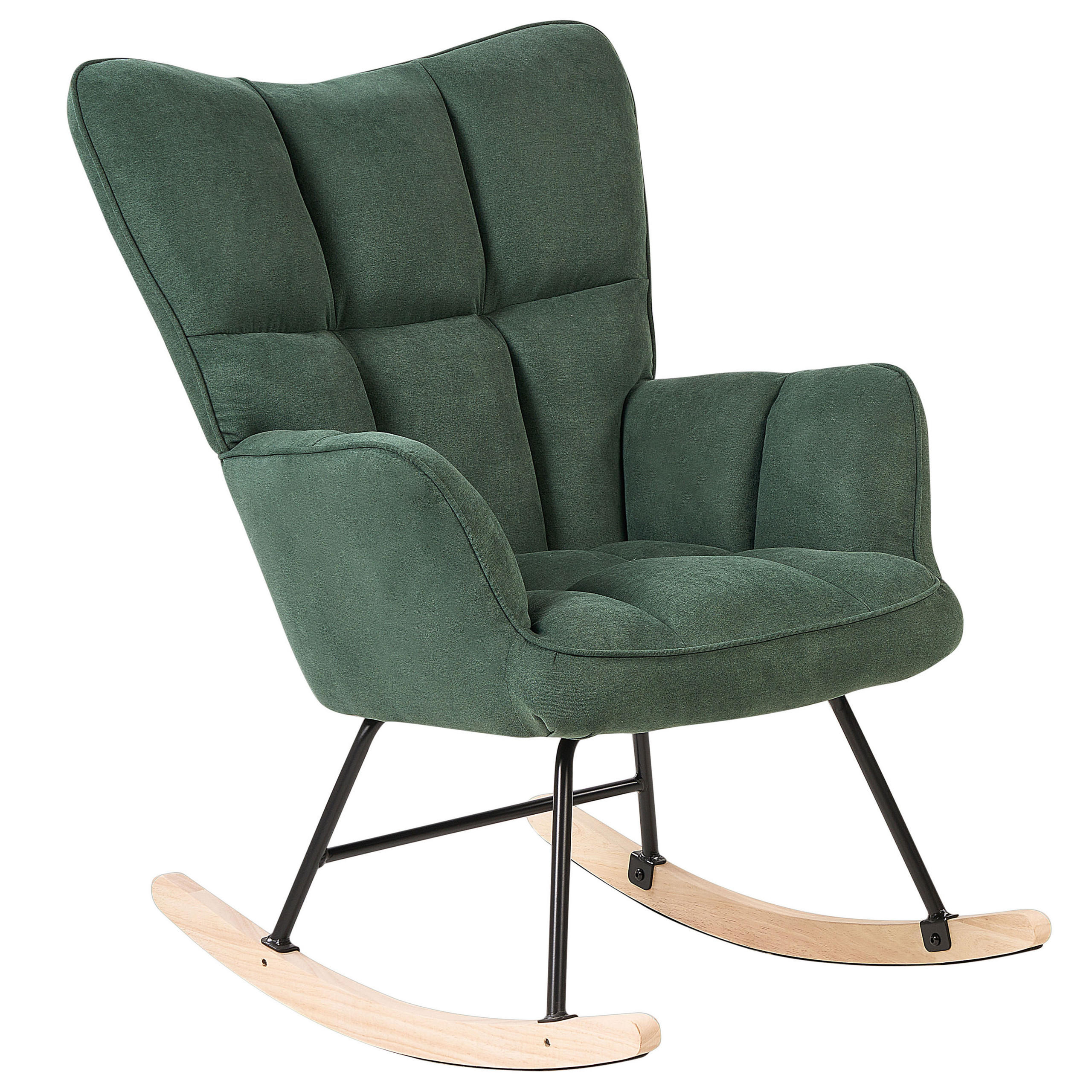 SCHAUKELSESSEL Stoff Grün Oulu - Grün, Textil/Metall (71/108/83cm) - Beliani