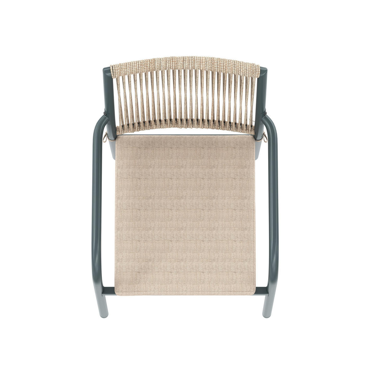 GARTENSETS aus Eisen, Polyester & Sicherheitsglas 110x110x74 cm in Beige - Beige, Metall - Modfu