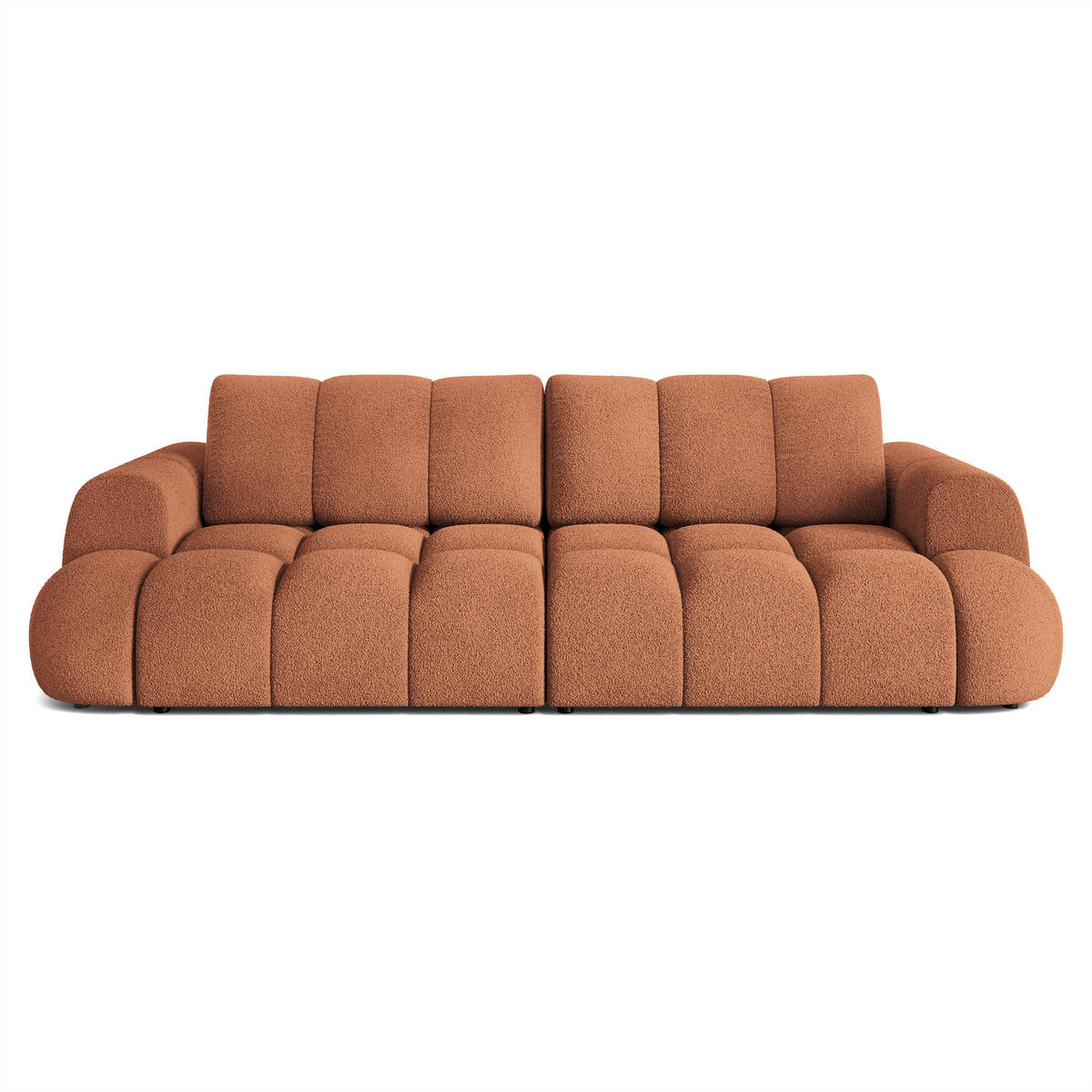 BETTSOFA DAFNE Orange Bucle-Stoff mit Schlaffunktion - Orange, Textil (300/88/113cm) - MASSENO