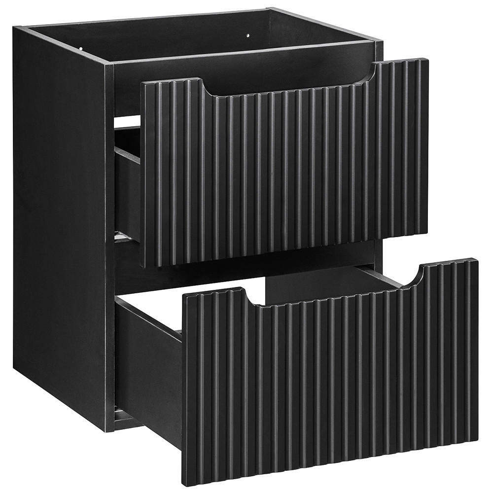 WASCHBECKENSCHRANK Newport-56 - Schwarz, Holzwerkstoff (50/57/39cm) - Lomado