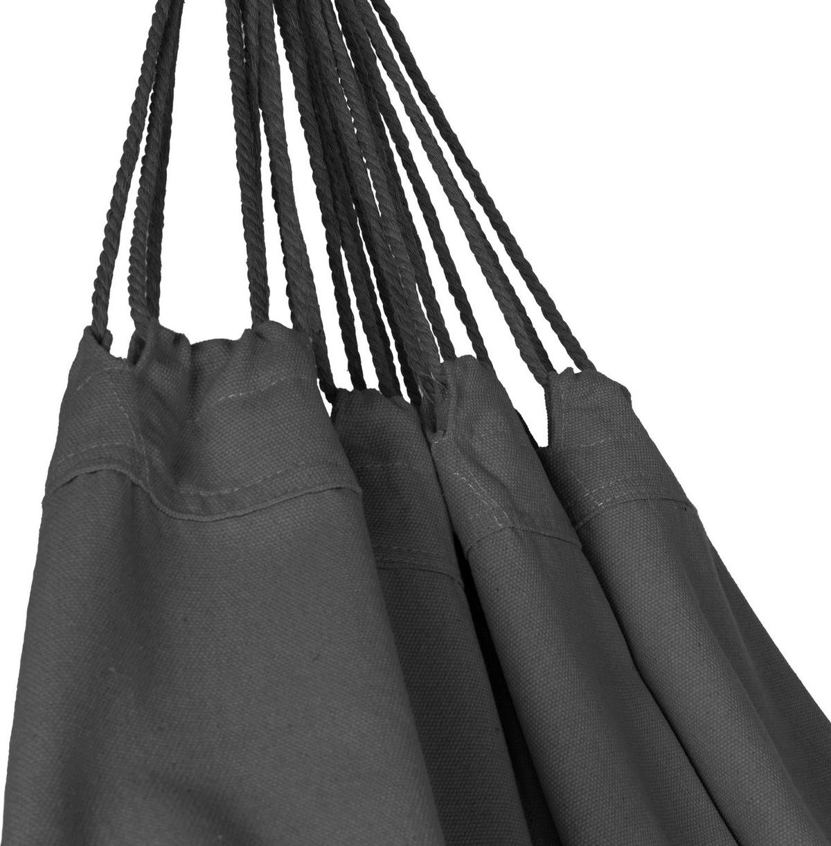 HÄNGEMATTE 200/150 cm, bis 200 kg - Dunkelgrau, Textil (150/1/200cm) - Outtec