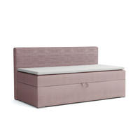 BOXBETT MATI 100/200 Rosa mit Taschen-Federkernmatratze H4 - Rosa, Holz/Holzwerkstoff (100/200cm) - Deine Möbel 24
