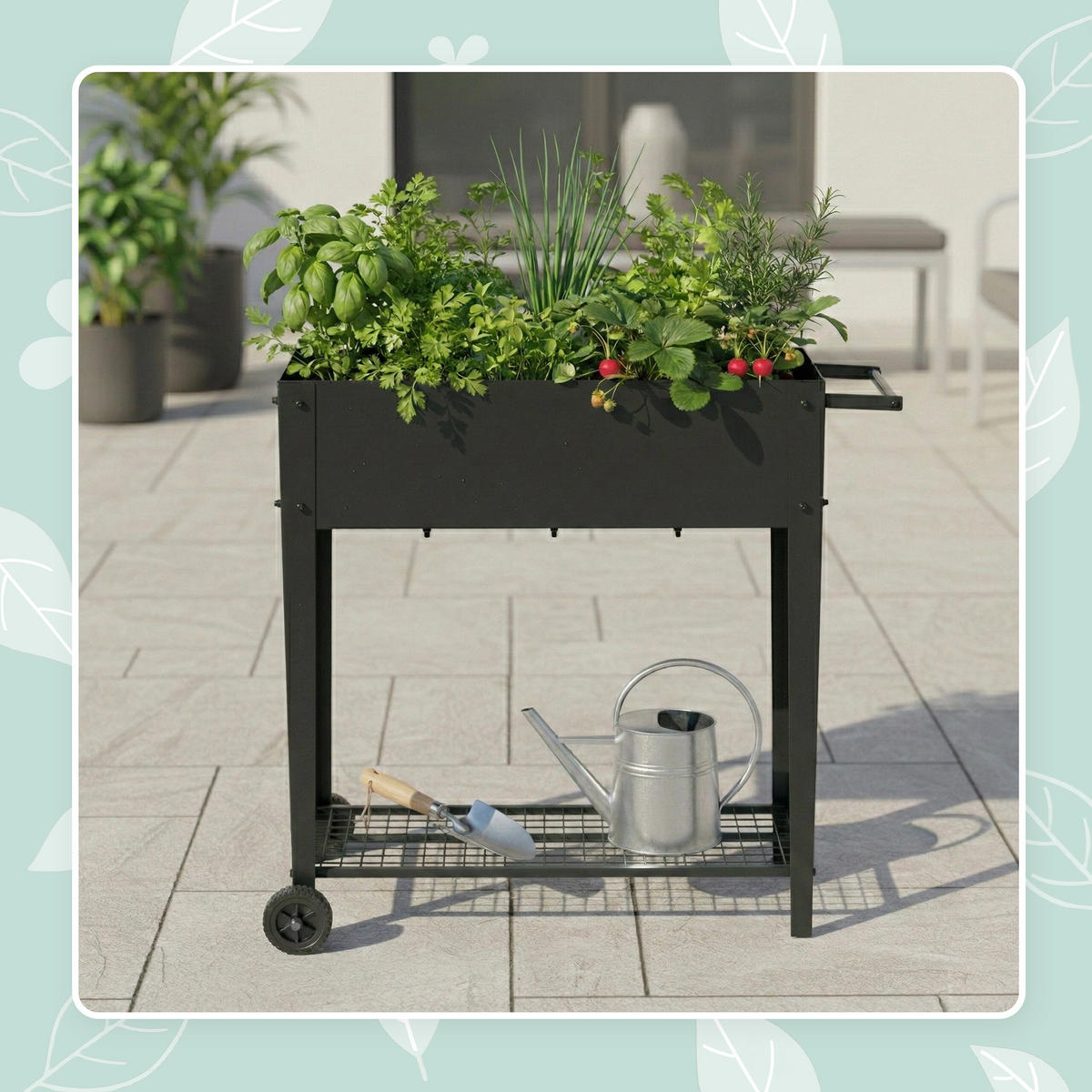 GREDICA - crna, metal/plastika (85/80/50cm) - Relaxdays