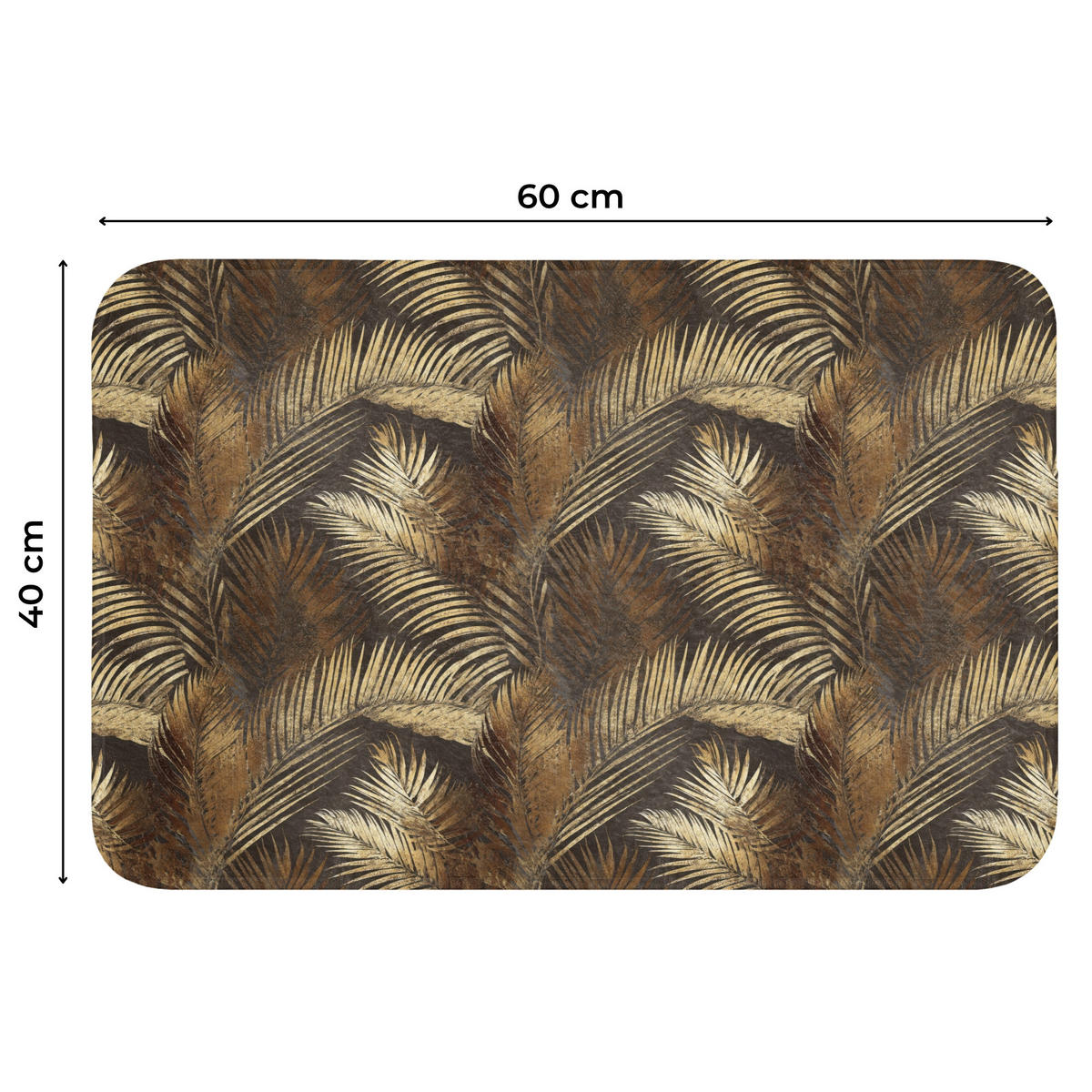 WC PŘEDLOŽKA Tropical - Listy - zlaté 60x40 cm - zlatá, textil/plast (60/1cm) - OnlyWow