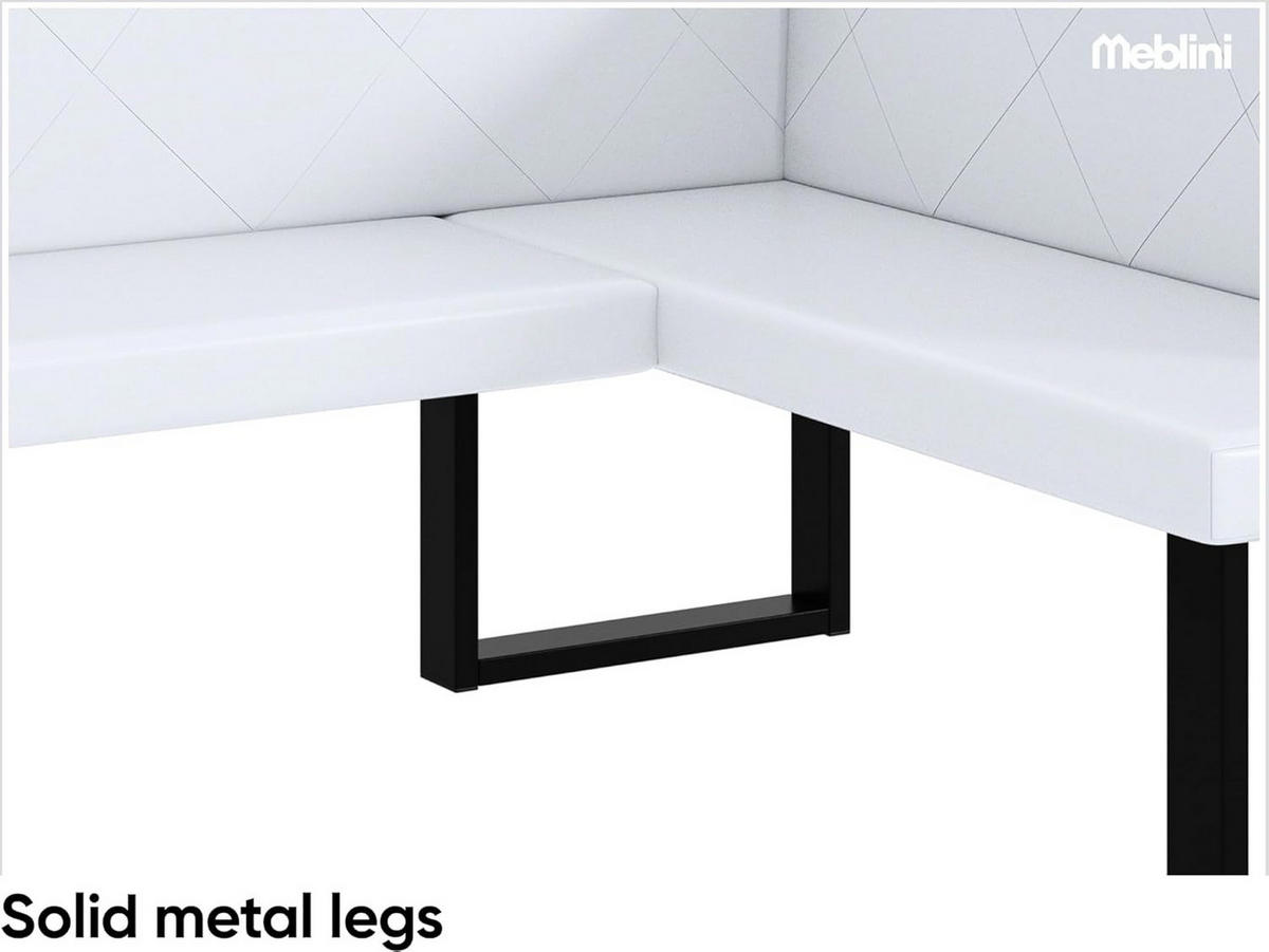 ECKBANK ERIC_U - Weiß, Leder (128/168cm) - Meblini